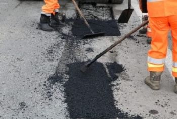 Fresh asphalt construction